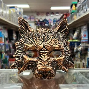 Wolf Mask Half Unisex (Resin material) Masquerade Mask - Copper Bronze color - Picture 1 of 4