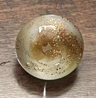 Antique Vintage White & Gold Glass Paperweight Button - 1/2" (A-X7) Foto 1 de 4