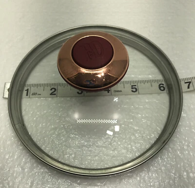 "Llanta exterior Paula Dean de 7"" / Tapa de repuesto de llanta interior de 6" perilla de cobre roja Gl" Foto 1 de 4