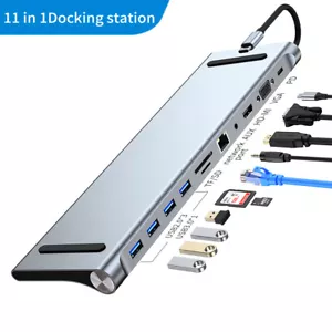 11-in-1 Type C Dock Hub USB C Laptop Docking Station Adapter For MacBook DELL HP - Picture 1 of 14