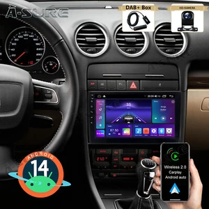 DAB+ Android 14 AutoRadio RDS GPS Navi Carplay Kam Für Audi A4 8E B6 B7 2001-08 - Bild 1 von 16
