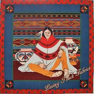 (2) JOAN MESSMORE SW AMERICAN INDIAN MAN & WOMAN FABRIC PANELS LOT 15"X 15" EA - Picture 1 of 3