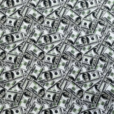 Tela digital 100 % algodón dinero de costura 100 % billetes de dólar en efectivo 140 cm de ancho Foto 1 de 3
