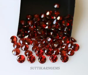 6 MM Natural Open Red Garnet Round Cut Loose Gemstone Lot , Natural AAA+ Quality - Picture 1 of 2
