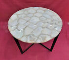 White Agate Sofa Side Table Countertop Agate Console Table Living Room Decor