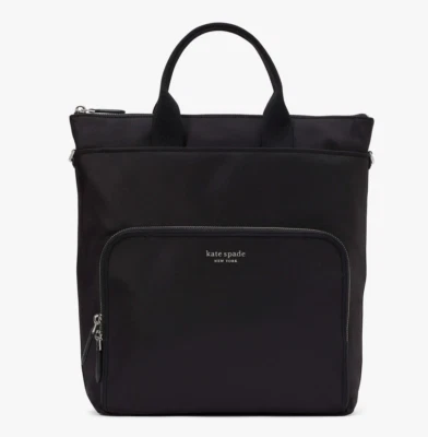 Kate Spade Sam Ksnyl Nylon Convertible Backpack Crossbody ~NWT~ Black - Image 1 of 4