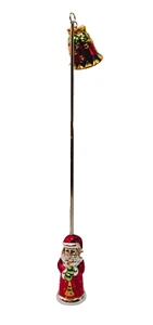 Kerzenschnüffler Weihnachtsmann und Glocke leuchtend rot Weihnachtsschmuck 12" lang Deko - Bild 1 von 11