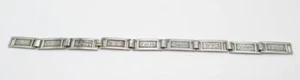 VICTORIAN STERLING SILVER 9 ENGRAVED SWEETHEART LINKS - Picture 1 of 5