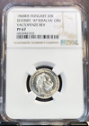 1868 HUNGARY SILVER 20 KRAJCZAR RESTRIKE NGC PF 67 SCARCE HIGH GRADE 20 KREUZER