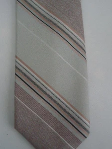 Surrey Collection Tie Gray Pink White Stripes 55" - Picture 1 of 1