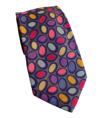 DUCHAMP LONDRES, ESPECTACULAR CORBATA 'ÓVALOS A RAYAS' DE GRANITO Y MULTICOLOR, FREEPOST Foto 1 de 4