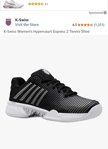 K-Swiss Hypercourt Express 2 Damen-Tennisschuhe (schwarz) 8,5 - Bild 1 von 7