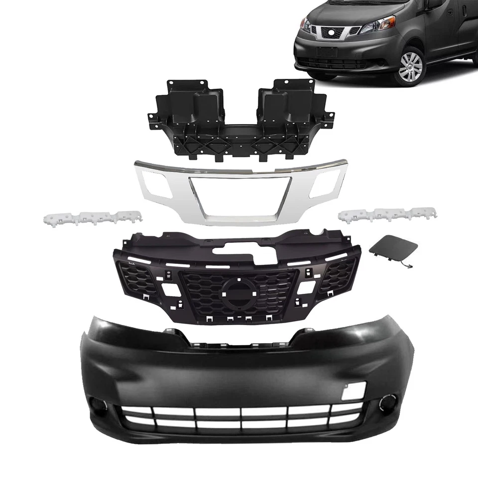 For 2013-2021 Nissan NV200 Front Bumper Cover With Grille And Brackets Set 5Pcs Foto 1 de 4