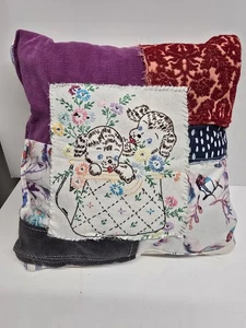 Lustiges Upcycling bestickt Welpe Hund Dekokissen Kinderzimmer Deko - Bild 1 von 11