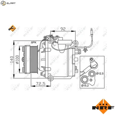 COMPRESSOR AIR CONDITIONING 32165 FOR SAAB 9-3/?????/Cabriolet B205E 2.0L 4cyl - Image 1 of 4