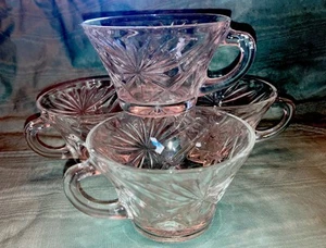 Vtg Set of 4 Anchor Hocking Clear EAPC PresCut Punch Cups, Pristine Condition - Picture 1 of 7
