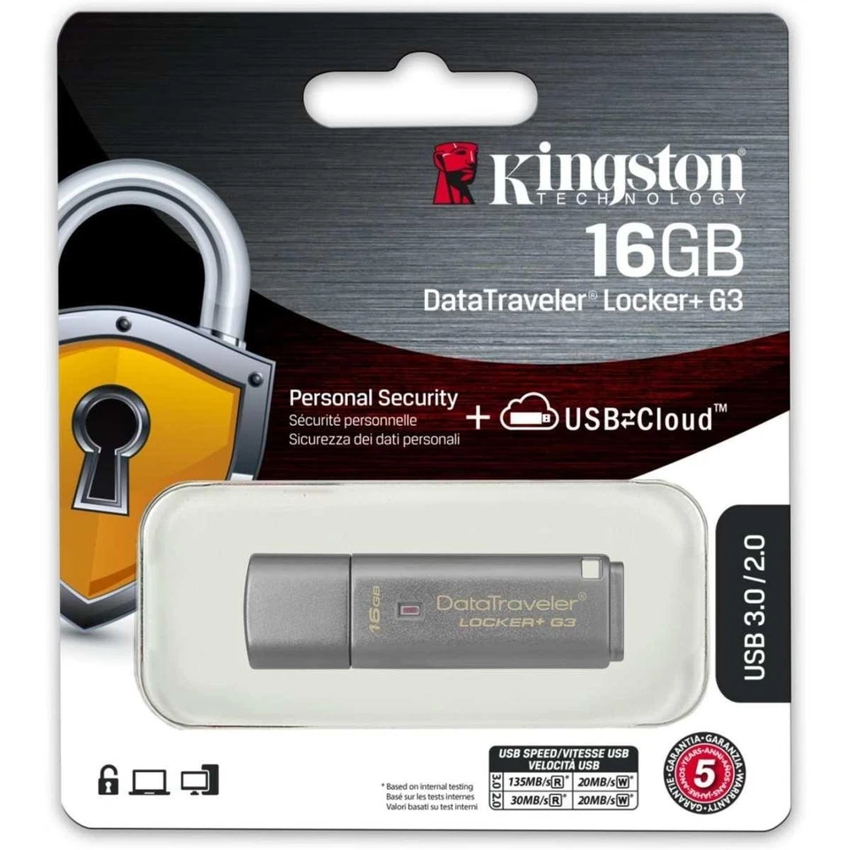 16GB pendrive USB con crittografia hardware Kingston DTLPG3/16GB - Immagine 1 di 1