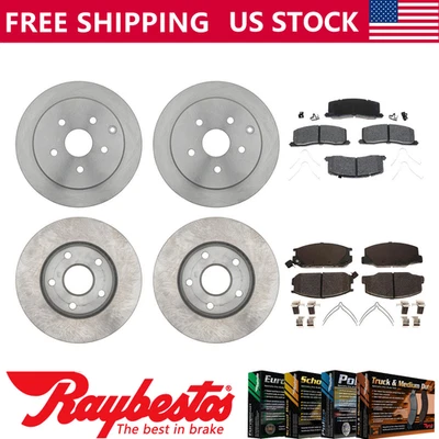 Rotores de freno delanteros traseros y pastillas de freno de cerámica para Toyota Previa 1991-1994 Foto 1 de 4