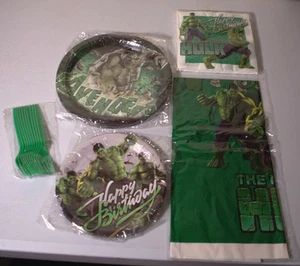 Incredible Hulk Cumpleaños Fiesta Set 10 de cada Plato Tenedores Servilletas 1 Mantel - Imagen 1 de 4