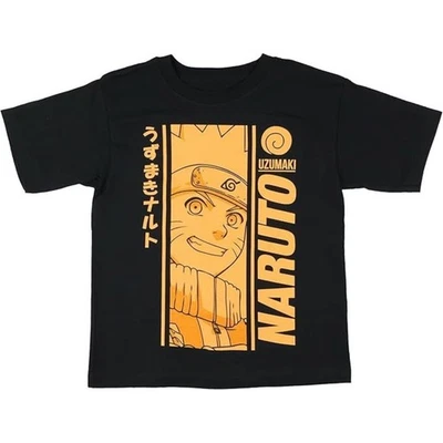 Camisa Naruto Uzumaki Niño Naranja Monocromo Manga Corta Gráfico Top Foto 1 de 4