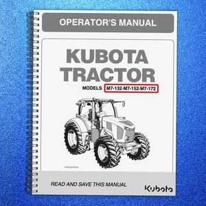KUBOTA M7-132 M7-152 M7-172 OPERATORS MANUAL - HD WIRE FASTENED - TOUGH COVERS - Picture 1 of 11