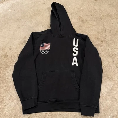 TEAM USA OLYMPIC Sudadera con Capucha Ropa de Equipo Hombres Grande Negra Foto 1 de 4