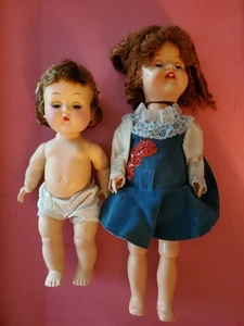 Vintage Plastic Dolls - 13" BKW Roddy & R&B or Block Littest Angel 10" SLW - Picture 1 of 15