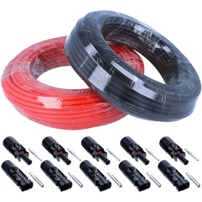 PV Solarkabel 4mm² 6mm² 10 m - 100 m 2 - 5 Paar Solarstecker kompatibel mit MC4 - Bild 1 von 4