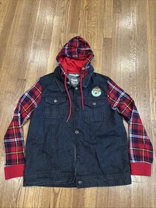 Adventure Time We Love Fine Cartoon Network Bubblegum Rocks Flannel Jacket L - Picture 1 of 11