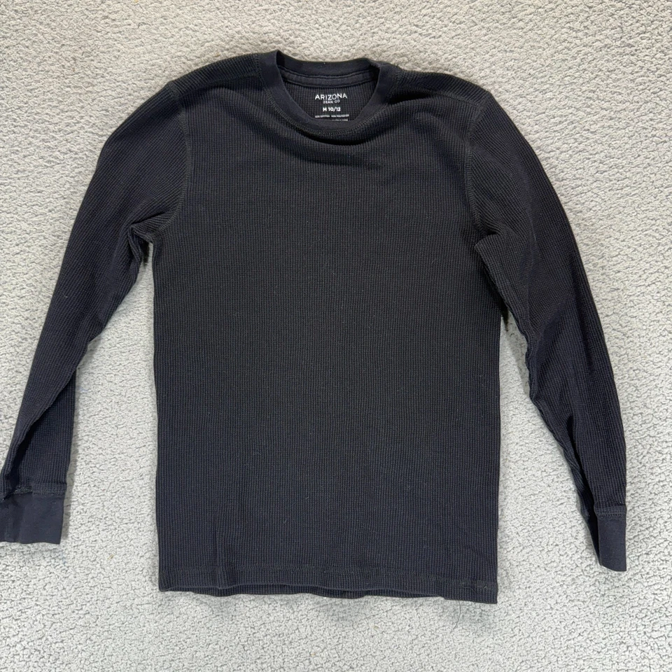 Camiseta Arizona Negra Niños M 10/12 Térmica Tejido Waffle Manga Larga Cuello Redondo Foto 1 de 4