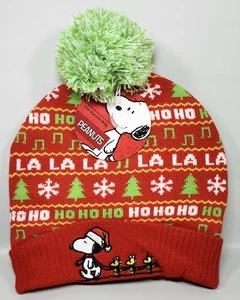 Peanuts SNOOPY Red Knit Beanie Winter Pom Hat | One Size | Berkshire Christmas  - Picture 1 of 4