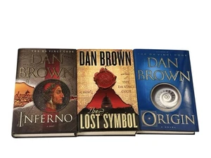 Dan Brown Robert Langdon Lot 3 HC Inferno Lost Symbol Origin Thriller Mystery - Imagen 1 de 3