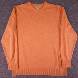 L.L. Bean Mens Lambswool Sweater Size Large Tall L-Tall Orange Creamsicle - Picture 1 of 7