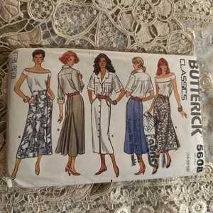 BUTTERICK 5608 FALDAS FALDAS BOTÓN TRASERO GODETS PATRÓN RECTO TALLA 14 16 18 - Imagen 1 de 5