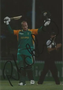 SOUTH AFRICA CRICKET: RICHARD LEVI SIGNED 6x4 ODI ACTION PHOTO+COA - Picture 1 of 1