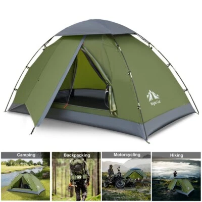 NIGHT CAT 2 Person Lightweight Backpacking Tent Camping Tent Waterproof Portable US
