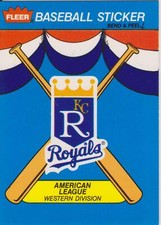 1989 Fleer Kansas City Royals #NNO Team Logo Sticker Card Baseball