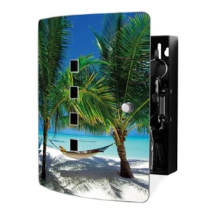 banjado Design Schlüsselkasten mit 10 Haken Schlüsselschrank Strand Palmen Meer - Bild 1 von 8