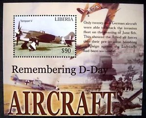 LIBERIA WWII D-DAY AIRCRAFT STAMPS SOUVENIR SHEET 2004 MNH TEMPEST V AIRPLANE - Picture 1 of 1
