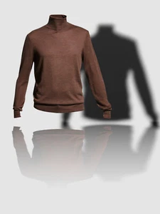$295 Neiman Marcus Mens Brown Cashmere/Silk Turtleneck Pullover Sweater Size XXL - Picture 1 of 1