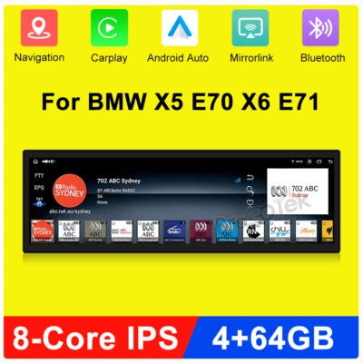 14.9" Carplay Car Stereo GPS Navi Android Auto DAB+ For BMW X5 E70 X6 E71 CIC - Image 1 of 4