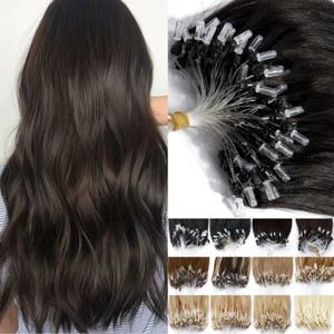 200S Micro Ring Real Thick Remy Human Hair Extensions Micro Loop Bead Brown 100G - Picture 1 of 31