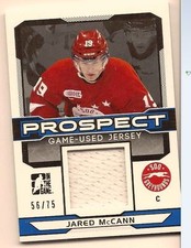 JARED MCCANN 2014 LEAF IN THE GAME ITG DRAFT PROSPECTS GAME USED JERSEY /75