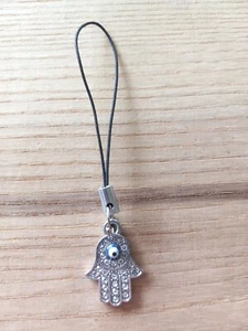 Hamsa téléphone breloque sangle Kindle porte-clés interrupteur fermeture à glissière tire cadeau sac à main - Photo 1 sur 1
