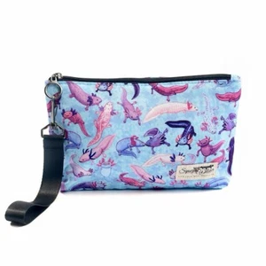 NEW! Sipsey Wilder ORGANIZER / WRISTLET in “A Lotta Axolotls” 10x6.5” + 6” Strap - Picture 1 of 15