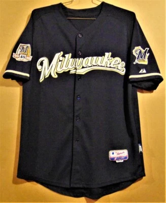 MILWAUKEE BREWERS ZACK GREINKE  ALTERNATE NAVY JERSEY + FREE CAP!! - Image 1 of 4