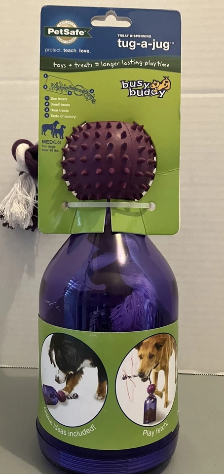 Busy Buddy Tug a Jug perro golosinas dispensador rompecabezas juguete mediano/grande  Foto 1 de 2