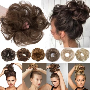 Messy Bun Hairpiece Scrunchie 100% Real Remy Human Hair Extensions Updo Ponytail - Picture 1 of 45