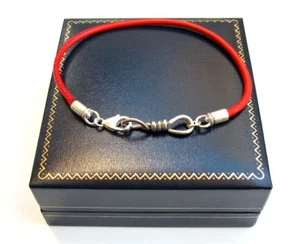 Kabbalah red leather bracelet unity bonding 925 silver charm talisman for luck - Picture 1 of 5