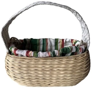 DE COLECCIÓN Bolso Querido Cesta Pequeño Bolso de Alimentación Tela Hecha a Mano Forrada - Imagen 1 de 10